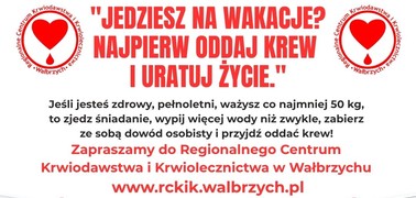 Honorowe oddawanie krwi w okresie wakacyjnym