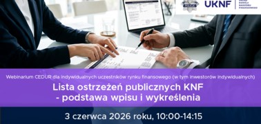  Urząd KNF - zaproszenie na webinarium CEDUR 